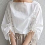 Elegant White Tie-Sleeve Top Libbada